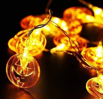 LED Pumpkin String Lights – 1.2m, 10 Lights, Waterproof | Loam & Linen