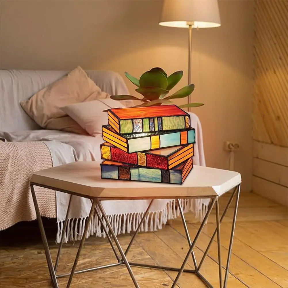 Stained Glass Book Lamp
