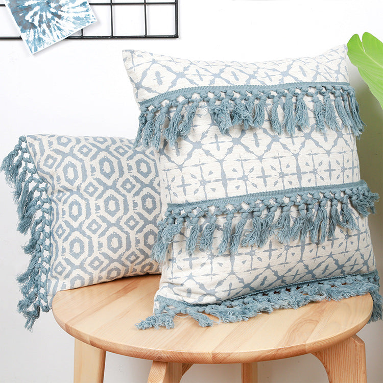 Tasseled Tufted Cushion Cover