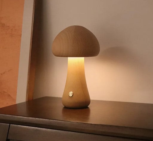 Wooden Mushroom Night Light