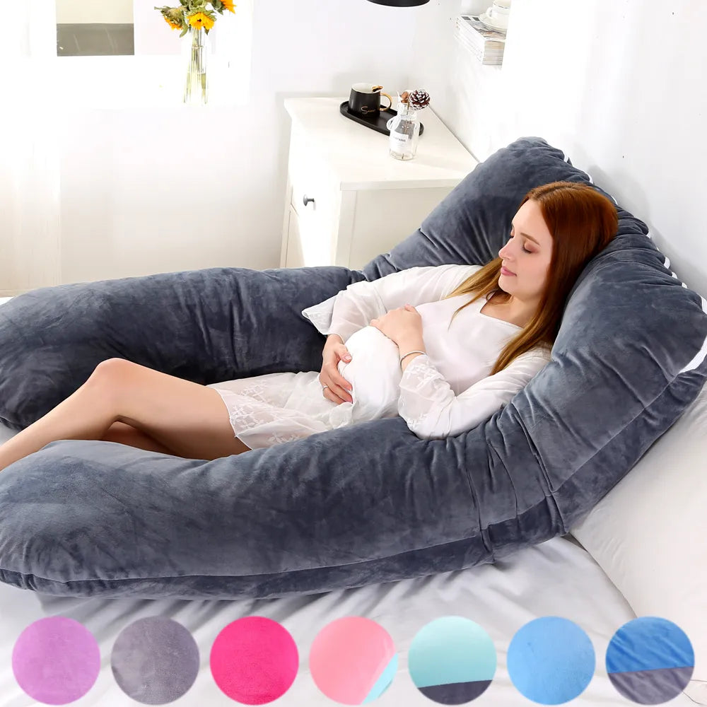U-Shape Pregnancy Pillow – Full-Body Support, Washable Cover | Loam & Linen