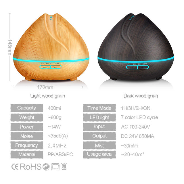 Wood Grain Humidifier & Oil Diffuser