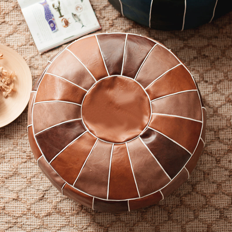 Moroccan Leather Pouf