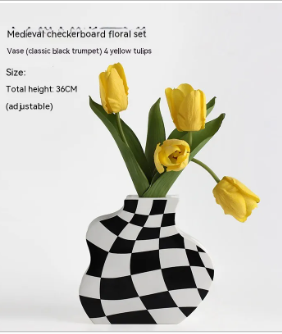 Chessboard Ceramic Vase
