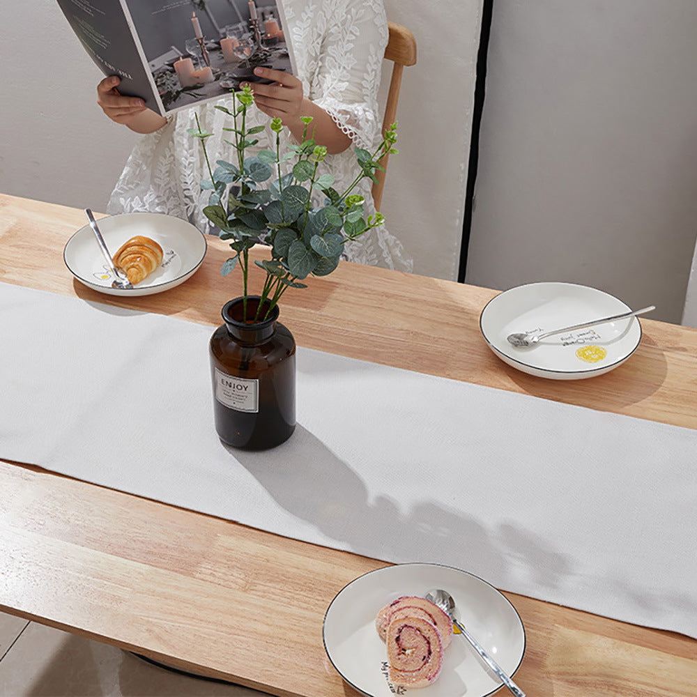 Cotton-Linen Table Runner – Warm White, 91–305cm | Loam & Linen