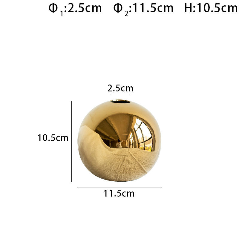 Gold Ceramic Sphere Vase – Reflective Gold, S–L | Loam & Linen