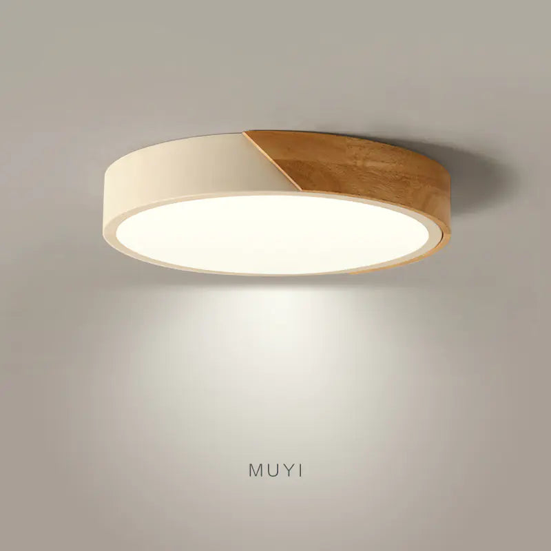 Wood Flush Ceiling Light – Integrated LED, Nordic | Loam & Linen