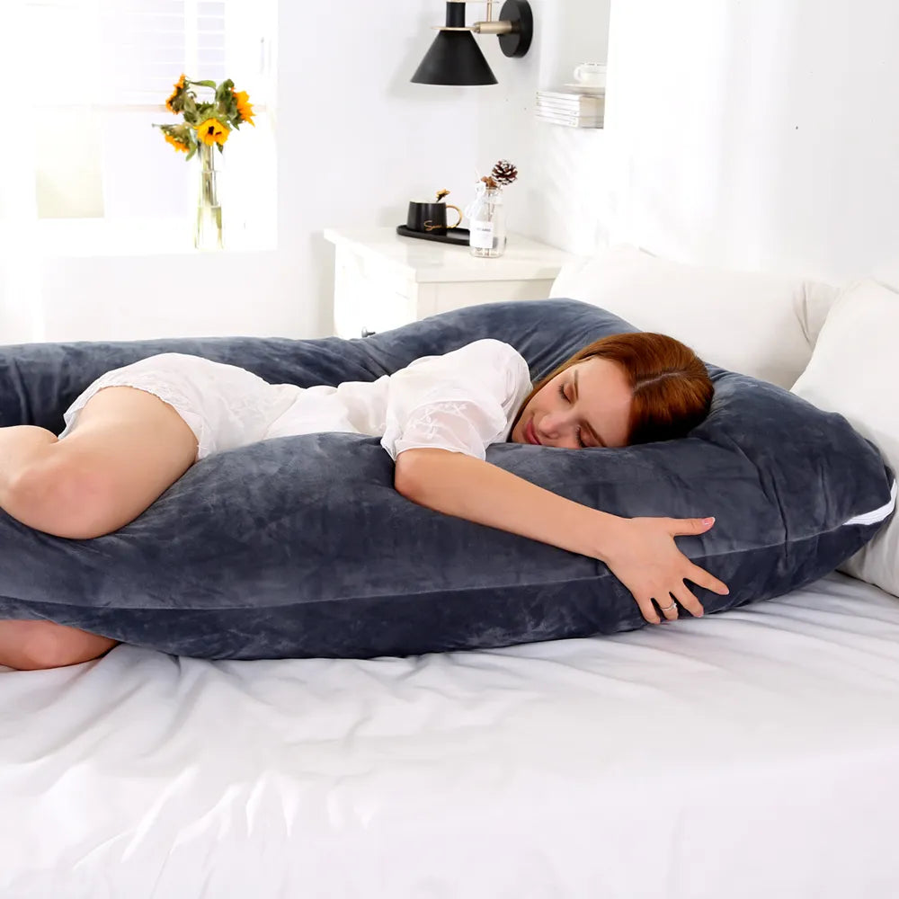 U-Shape Pregnancy Pillow – Full-Body Support, Washable Cover | Loam & Linen