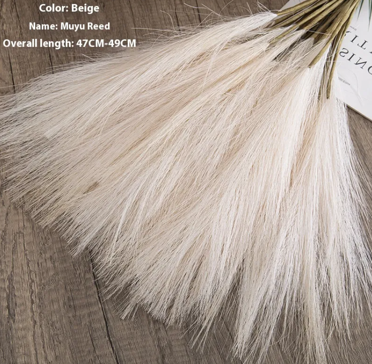 Faux Pampas Grass Stems – Non-Shedding, Beige & Brown | Loam & Linen