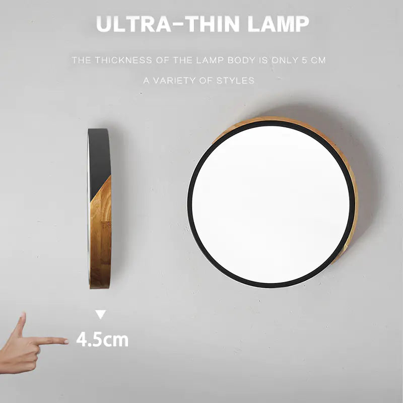 Wood Flush Ceiling Light – Integrated LED, Nordic | Loam & Linen