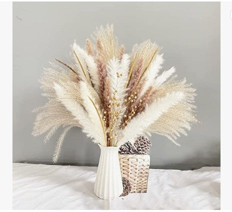 Dried Pampas Grass Bouquet – 60cm, 15 Stems, Natural Tones | Loam & Linen
