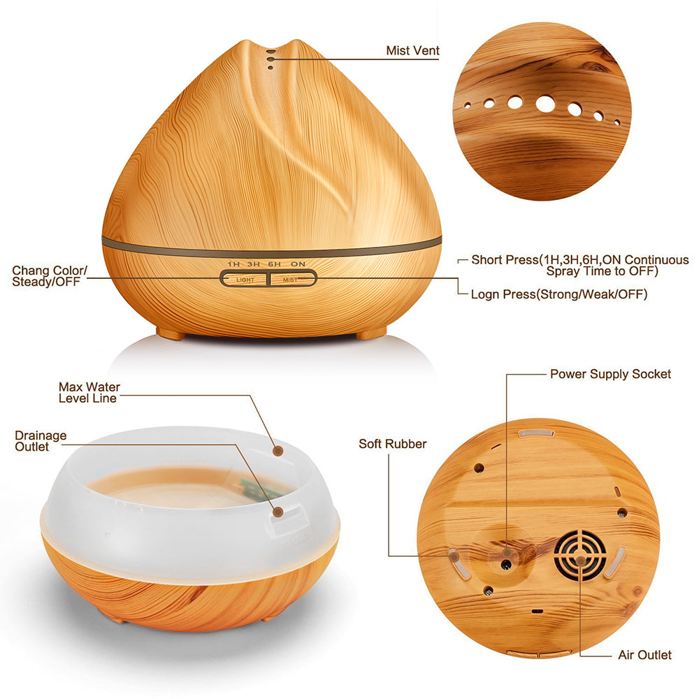 Wood Grain Humidifier & Oil Diffuser