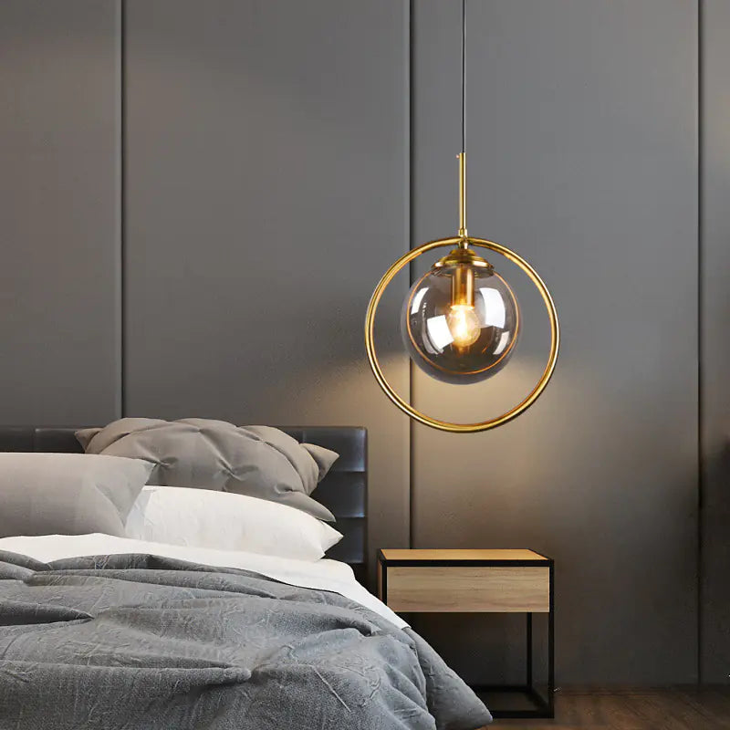 Striped Glass Pendant Light