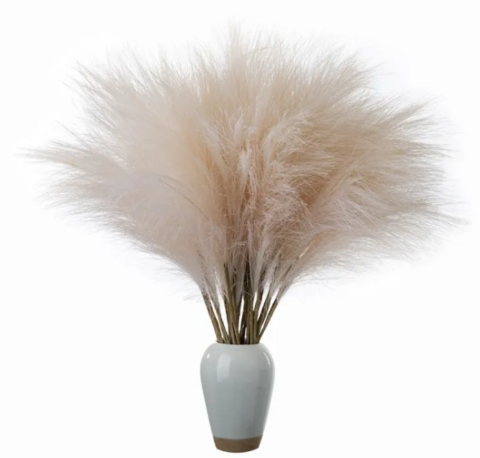 Faux Pampas Grass Stems – Non-Shedding, Beige & Brown | Loam & Linen
