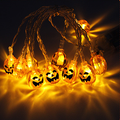 LED Pumpkin String Lights – 1.2m, 10 Lights, Waterproof | Loam & Linen