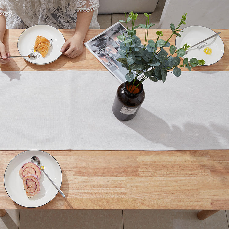 Cotton-Linen Table Runner – Warm White, 91–305cm | Loam & Linen