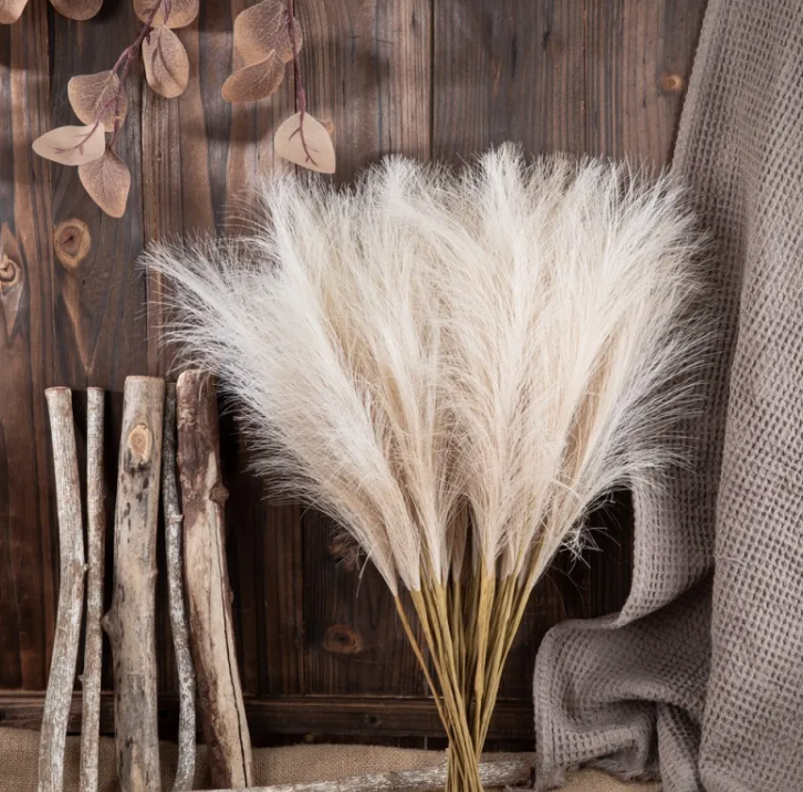 Faux Pampas Grass Stems – Non-Shedding, Beige & Brown | Loam & Linen
