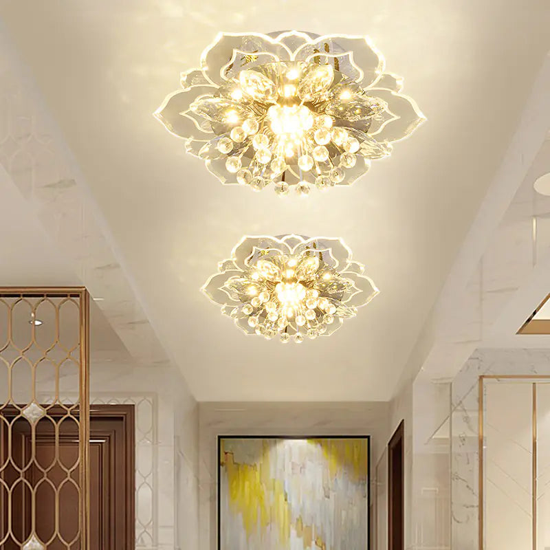 Gold Crystal Ceiling Light