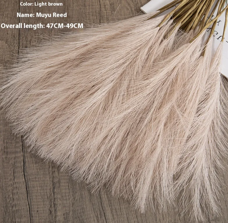 Faux Pampas Grass Stems – Non-Shedding, Beige & Brown | Loam & Linen