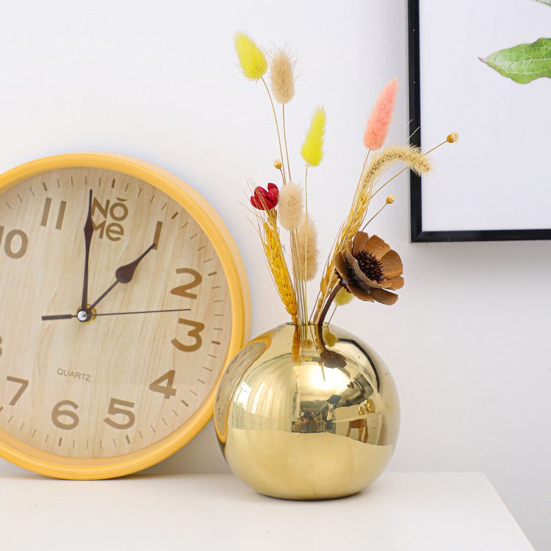 Gold Ceramic Sphere Vase – Reflective Gold, S–L | Loam & Linen