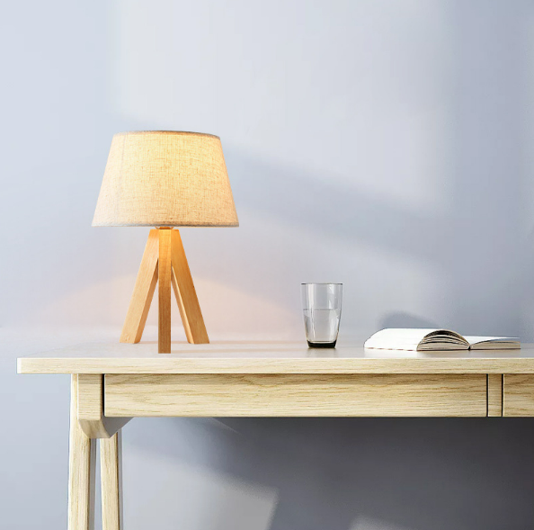 Wooden Tripod Floor Lamp