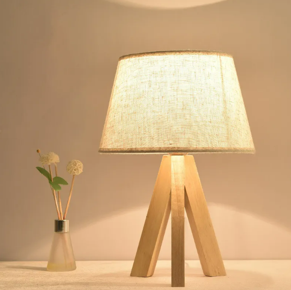 Wooden Tripod Floor Lamp
