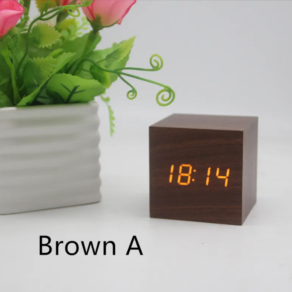 Wooden Digital Alarm Clock