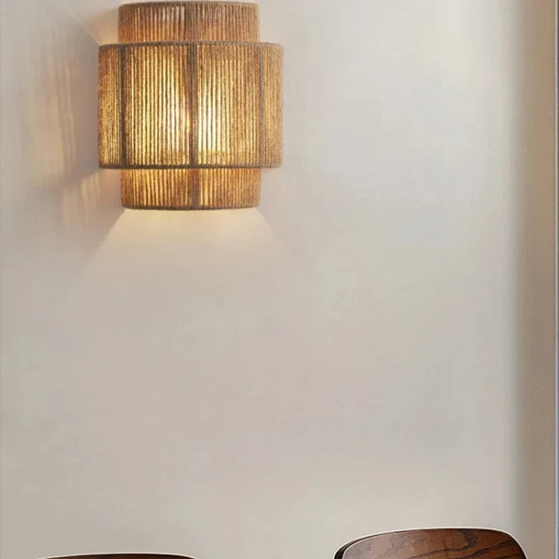 RattanGlow Wall Lamp