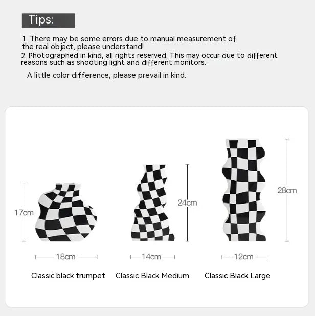 Chessboard Ceramic Vase