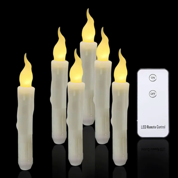 Flameless LED Candle Set – 6 Pack, Remote & Timer, 17cm | Loam & Linen