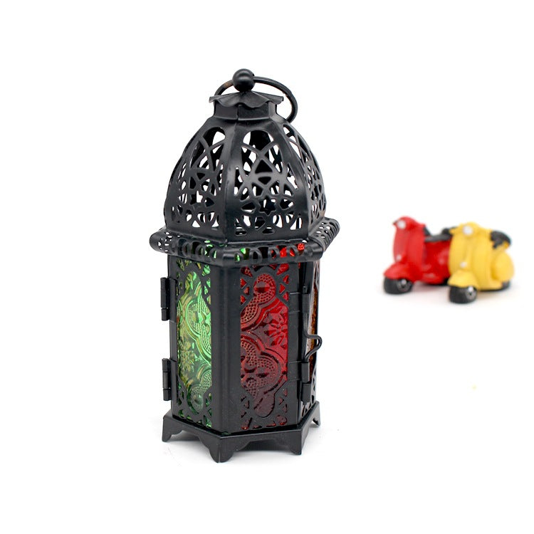Iron & Glass Lantern Candle Holder – 16cm, Black or White | Loam & Linen