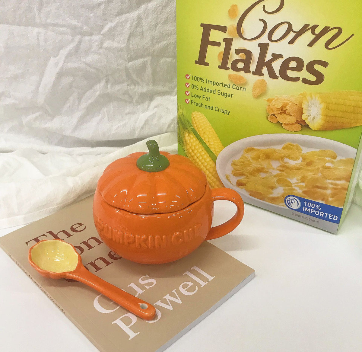 Ceramic Pumpkin Mug with Lid – 3 Sizes, 200–300ml | Loam & Linen
