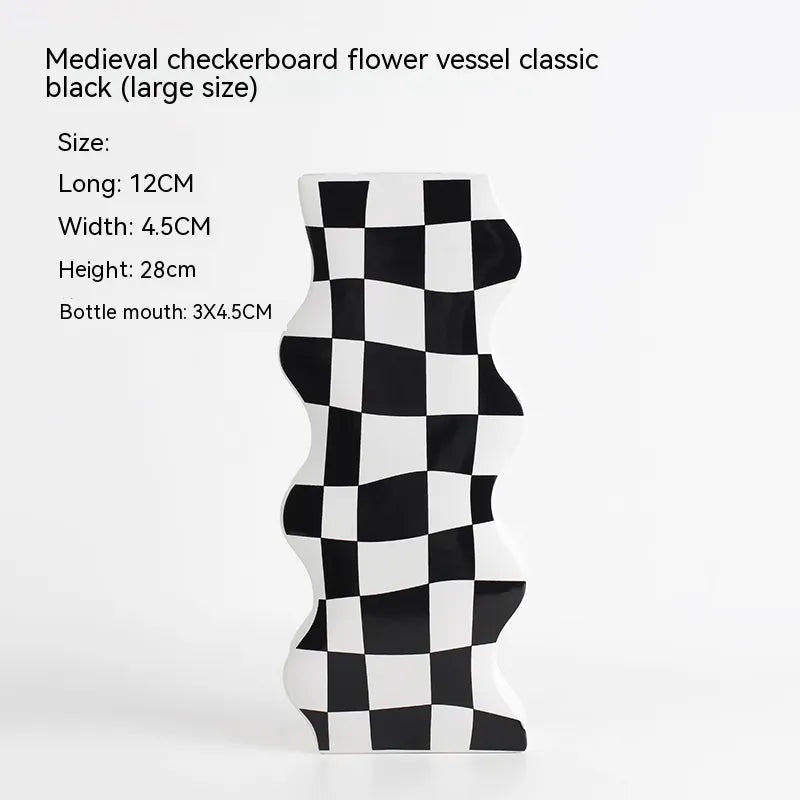 Chessboard Ceramic Vase