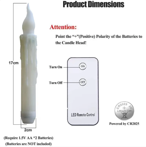 Flameless LED Candle Set – 6 Pack, Remote & Timer, 17cm | Loam & Linen