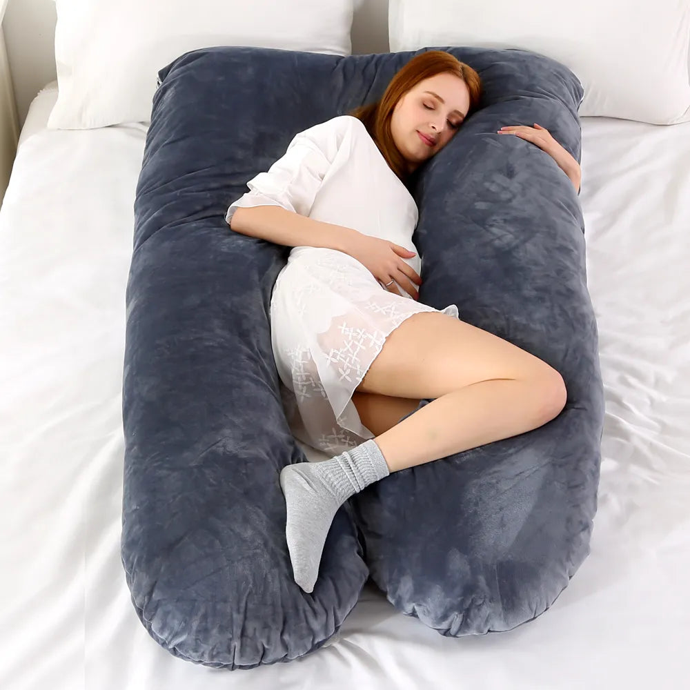 U-Shape Pregnancy Pillow – Full-Body Support, Washable Cover | Loam & Linen
