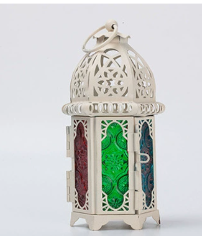 Iron & Glass Lantern Candle Holder – 16cm, Black or White | Loam & Linen