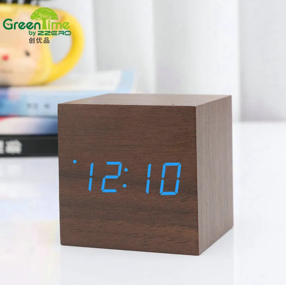 Wooden Digital Alarm Clock