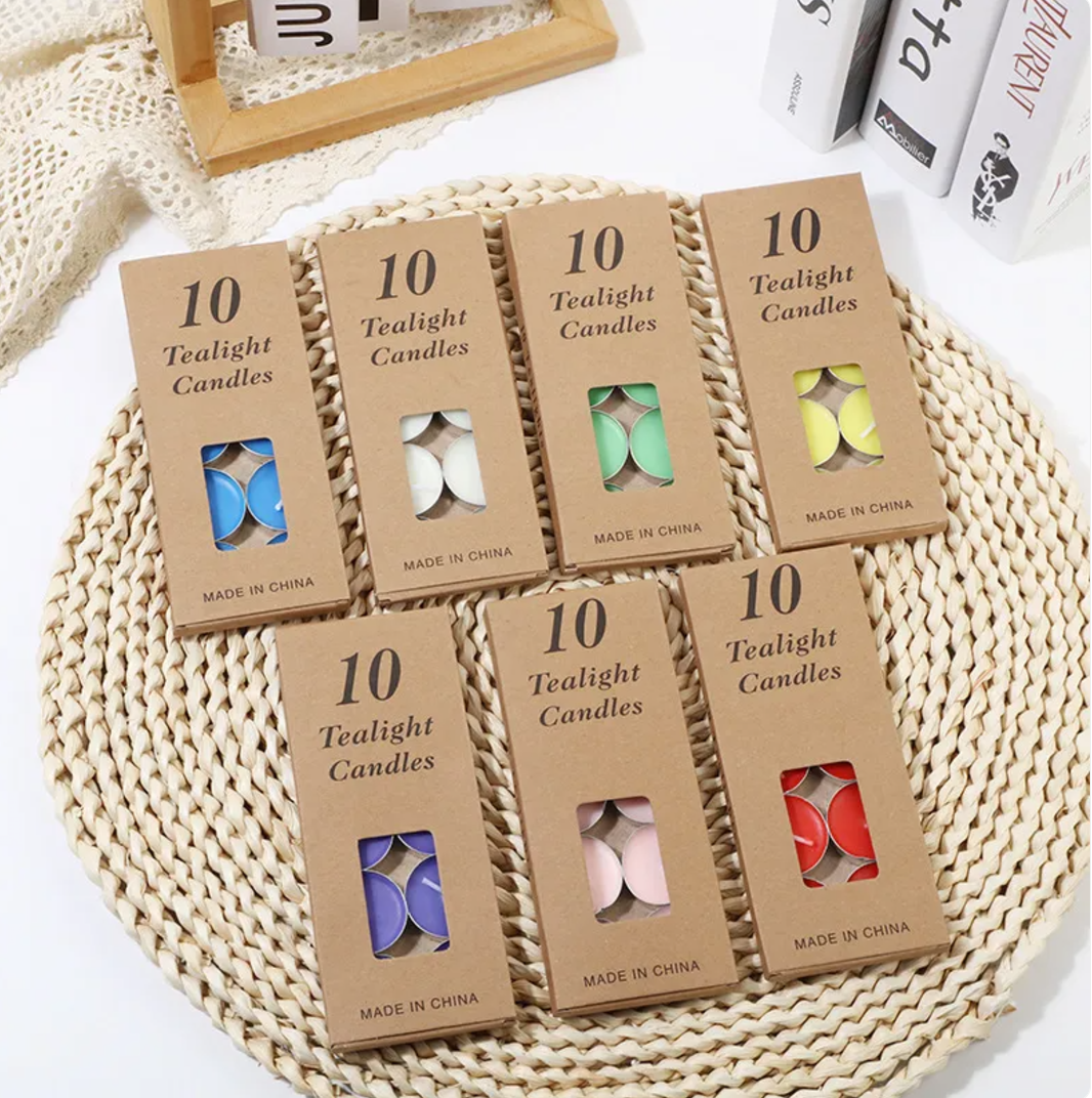 Aluminium Tealight Candle Set – 10 Pack, 7 Colours | Loam & Linen