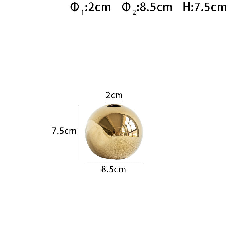 Gold Ceramic Sphere Vase – Reflective Gold, S–L | Loam & Linen