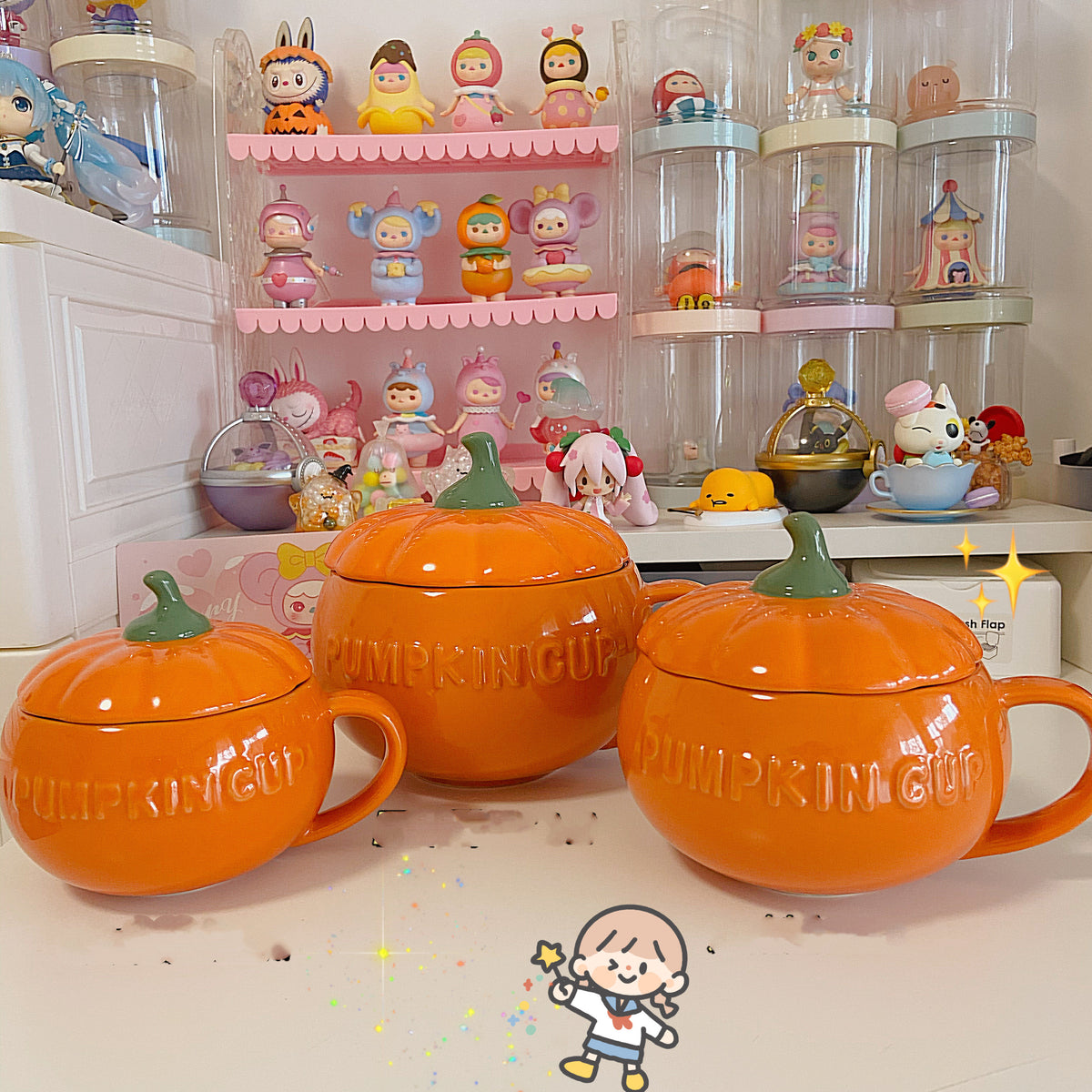 Ceramic Pumpkin Mug with Lid – 3 Sizes, 200–300ml | Loam & Linen