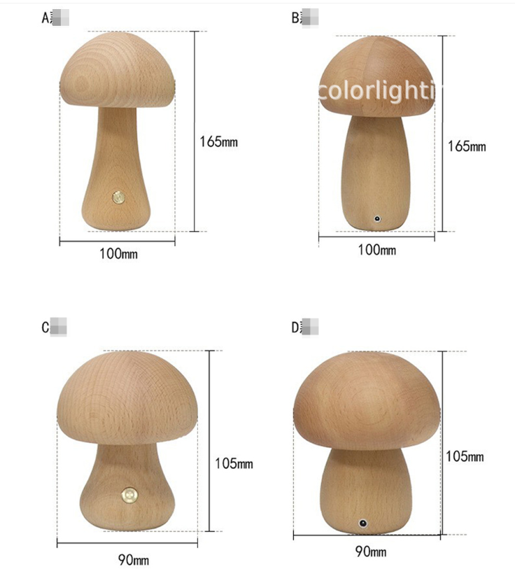 Wooden Mushroom Night Light