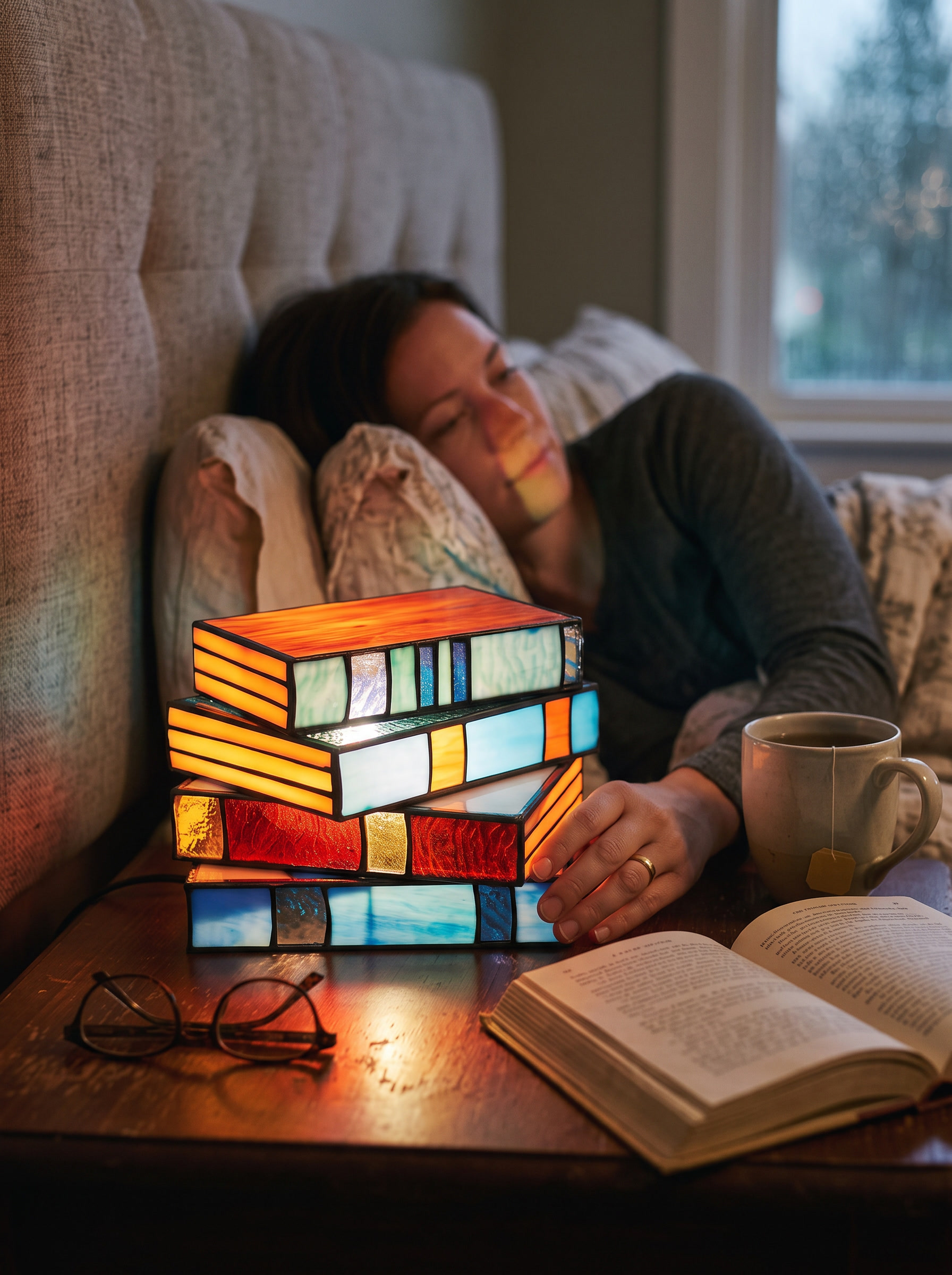 Stained Glass Book Lamp - Made By Hand