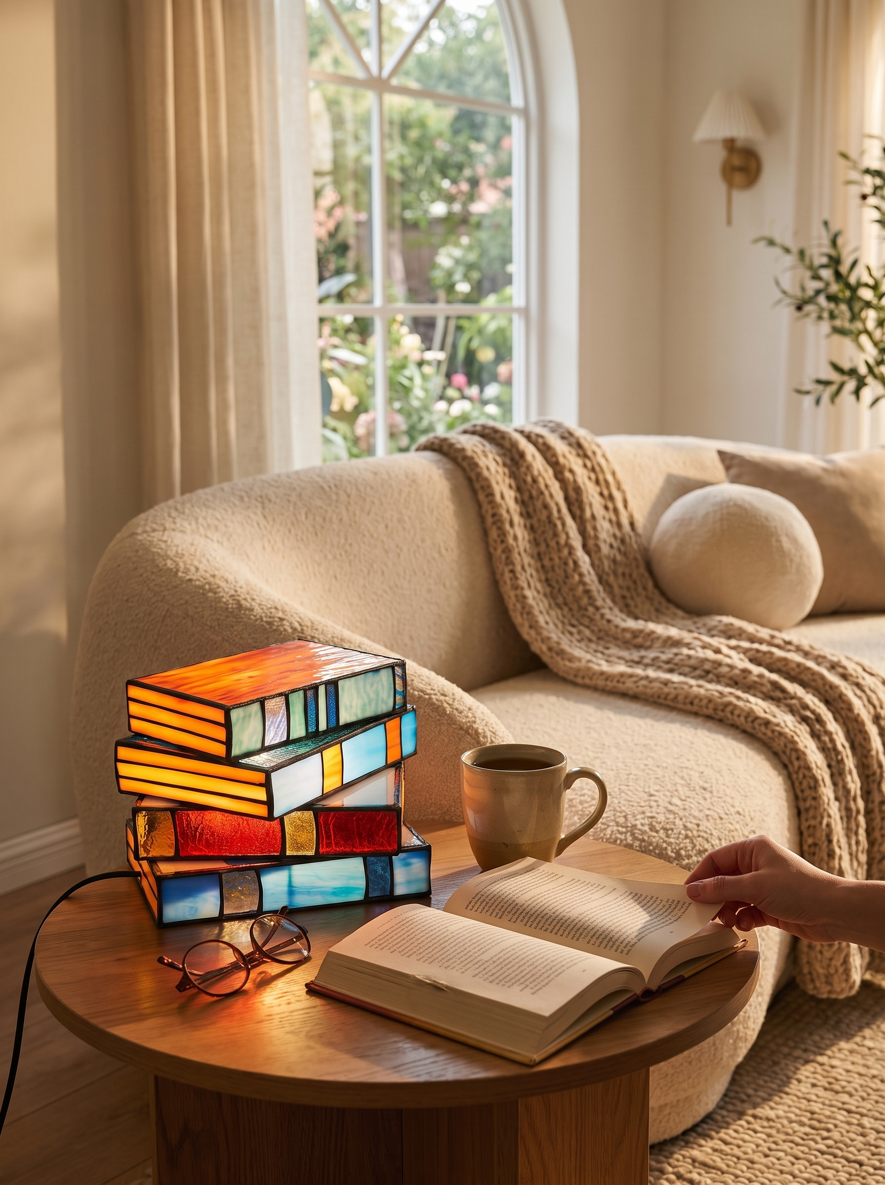 Stained Glass Book Lamp - Storybook Light