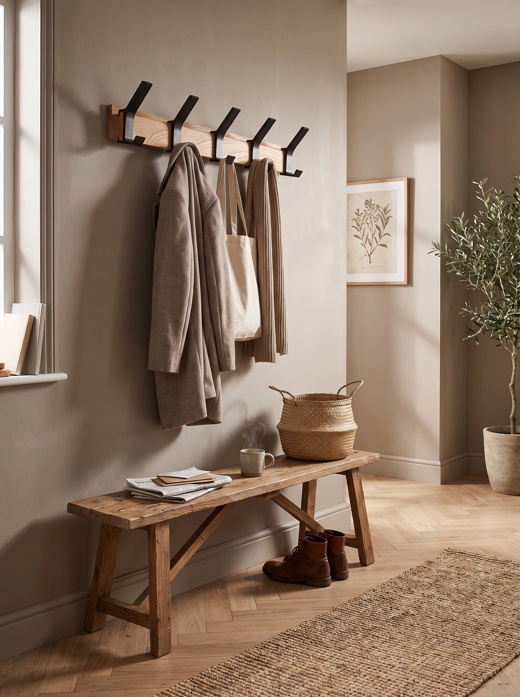 Nordic Wall Coat Rack - Warmth Meets Clean Detail