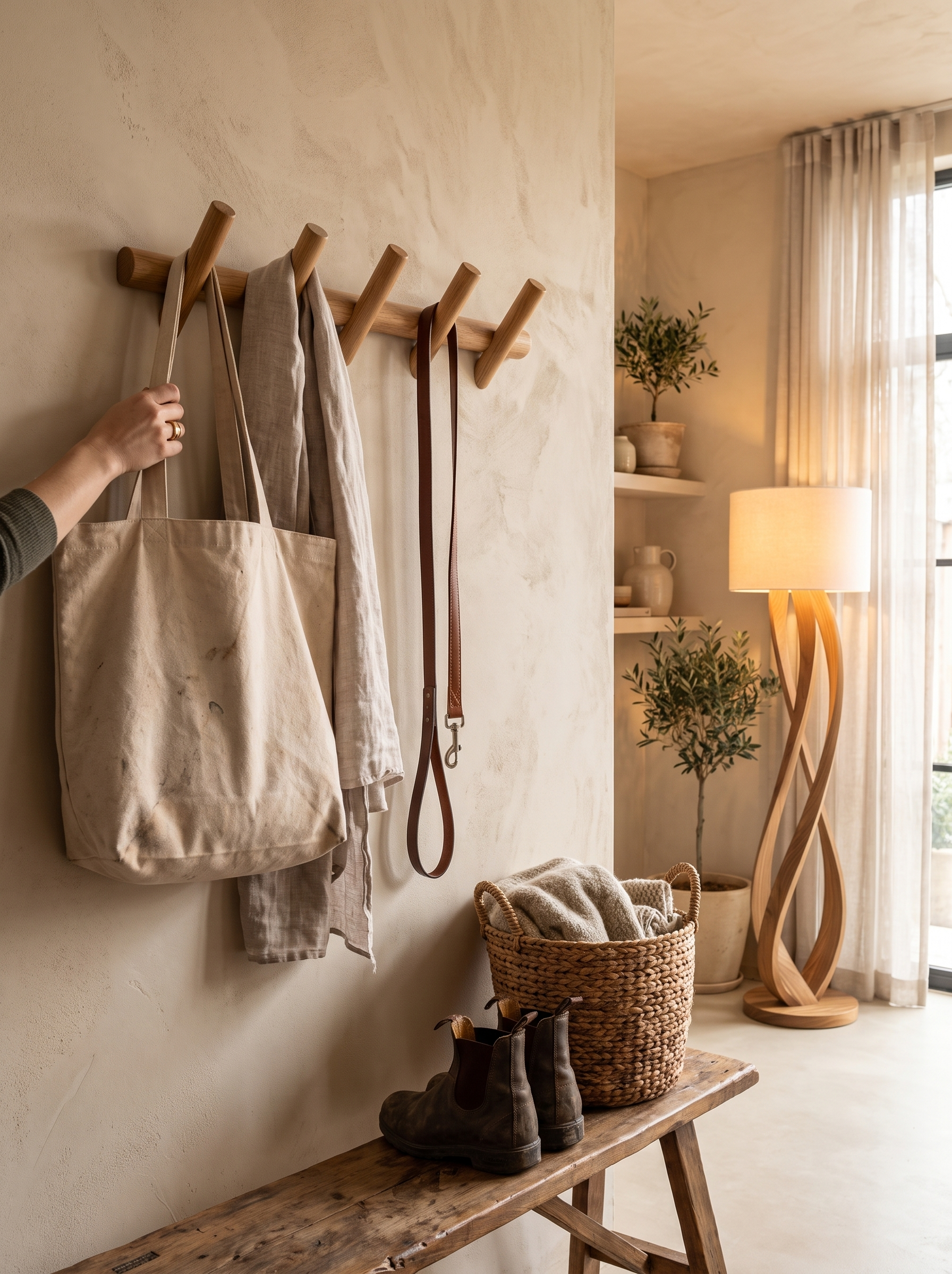 Maeve Solid Oak Wall Rack - Solid Oak, Timeless Appeal