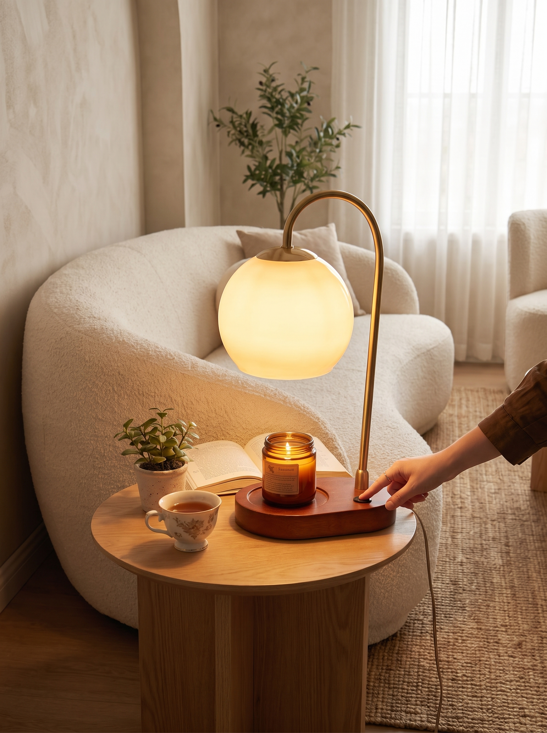 Candle Warmer Table Lamp - Light And Scent In One