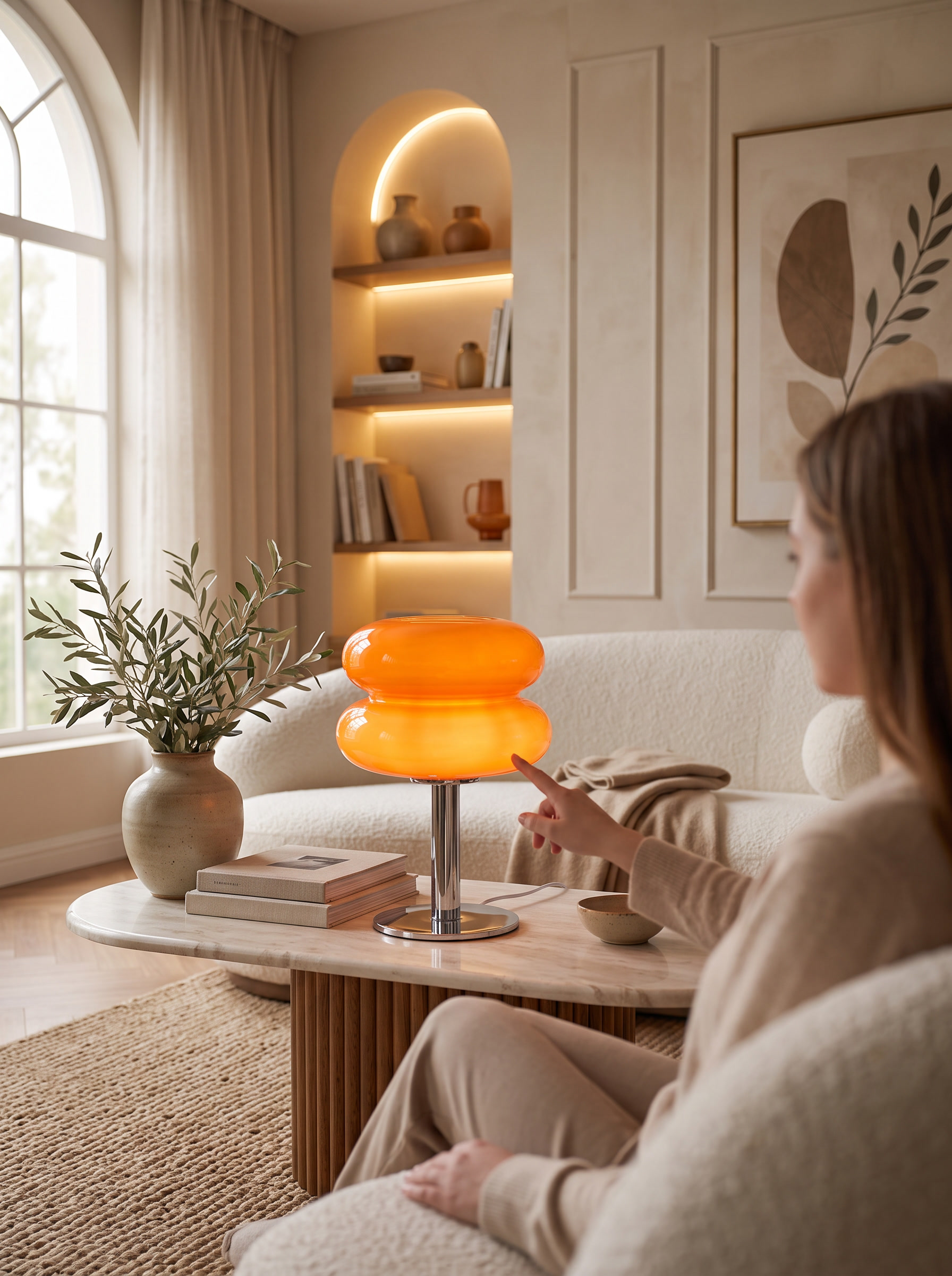 Italian Glass Table Lamp - Elegance And Warmth