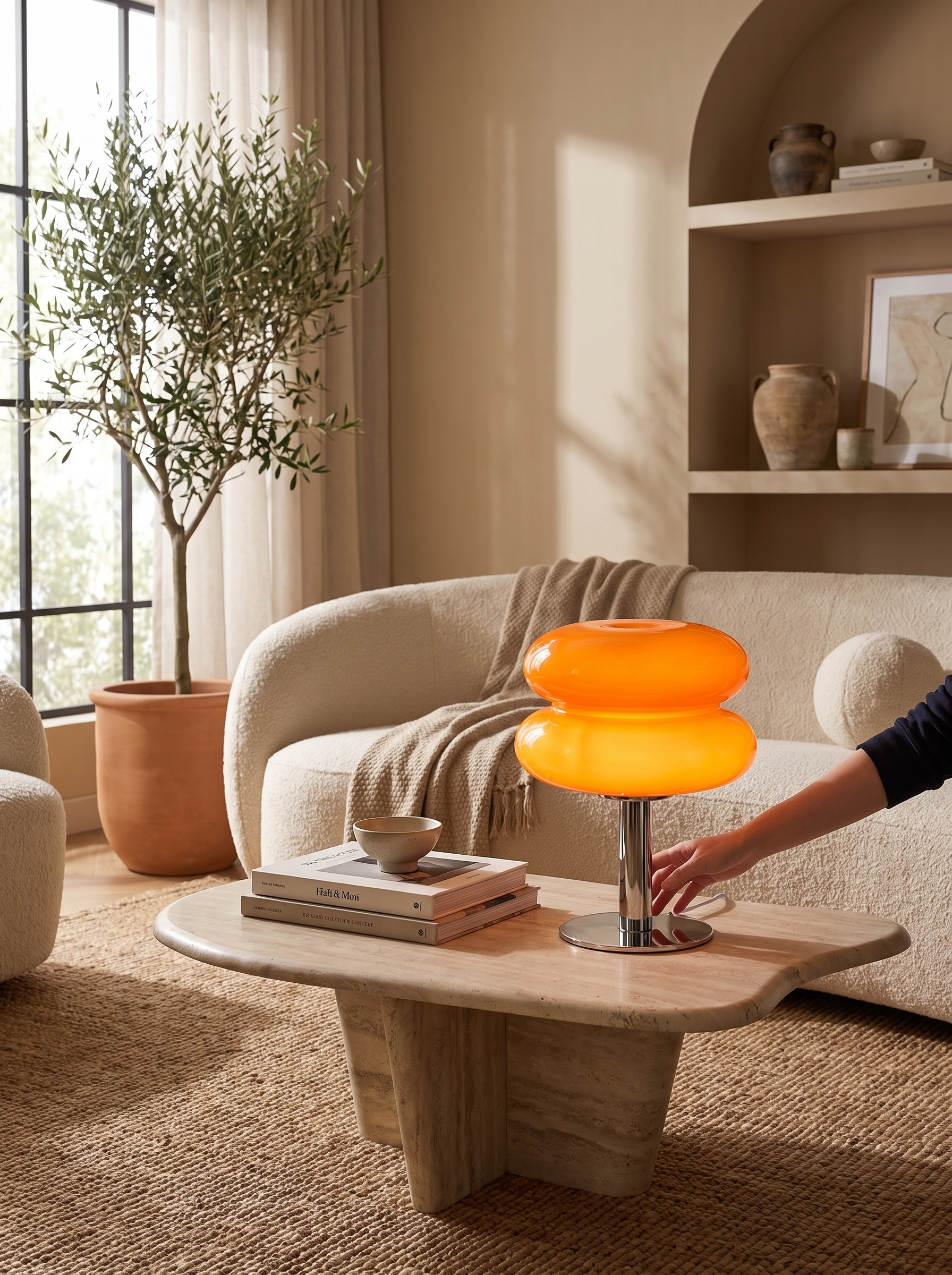 Italian Glass Table Lamp - Italian Sophistication