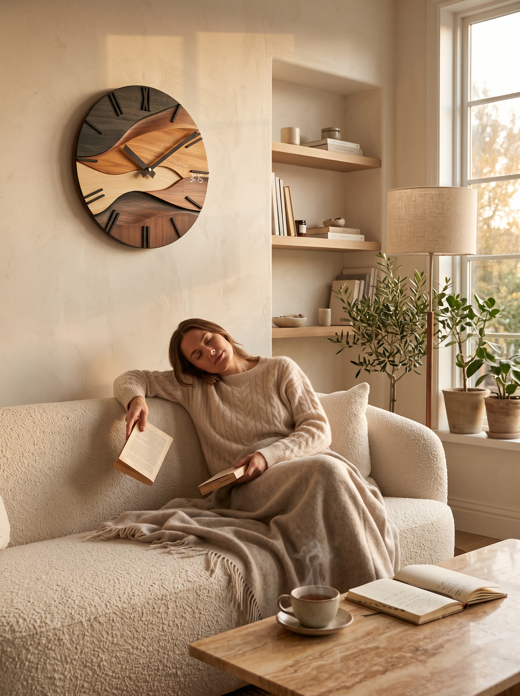 Artistic Round Wall Clock - Peaceful, Silent Time