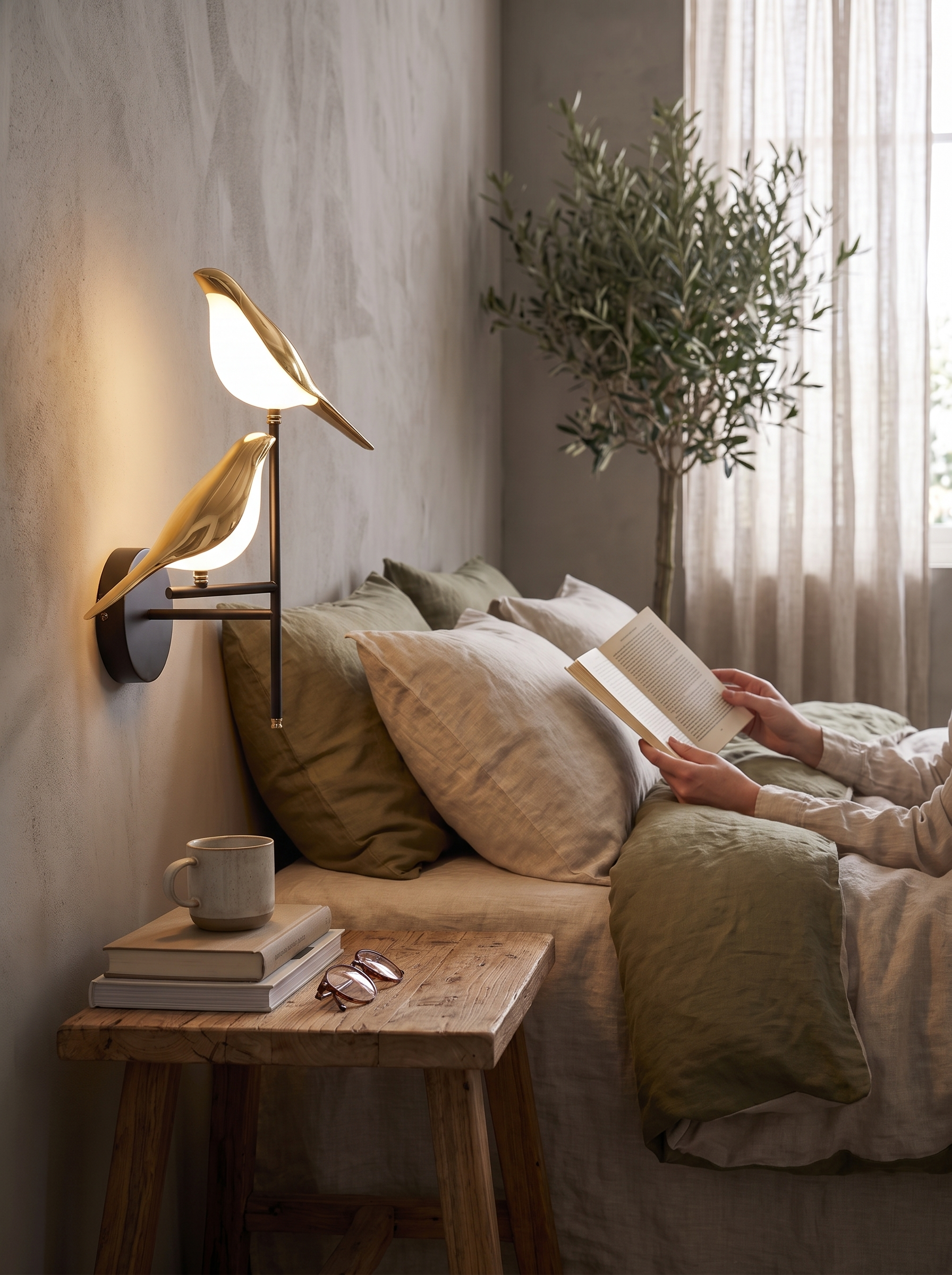 Golden Birdlight Wall Lamp - Cosy, Soothing Light